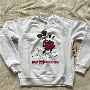 NWT Disney White Sweatshirt with Mickey Mouse